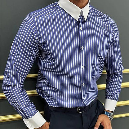 GMD Chosen CO Men's Long Sleeve Shirt Design Striped Business