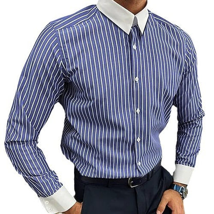GMD Chosen CO Men's Long Sleeve Shirt Design Striped Business