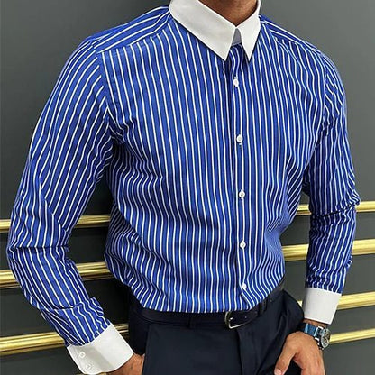 GMD Chosen CO Men's Long Sleeve Shirt Design Striped Business