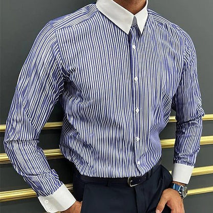 GMD Chosen CO Men's Long Sleeve Shirt Design Striped Business